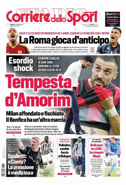 Prima pagina Corriere dello Sport - Stadio