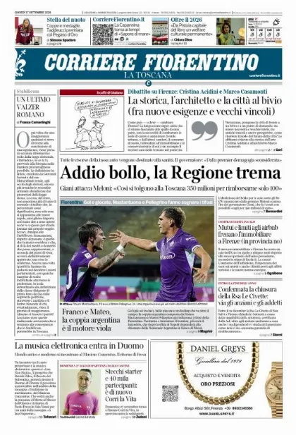 Prima pagina Corriere Fiorentino