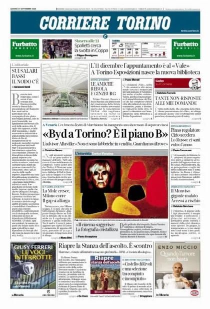 Prima pagina Corriere della Sera | Torino
