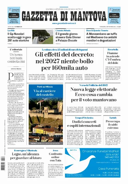 Prima pagina Gazzetta di Mantova