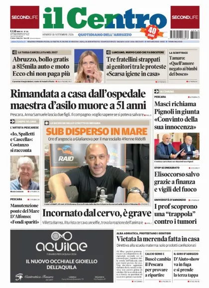 Prima pagina Il Centro | Pescara