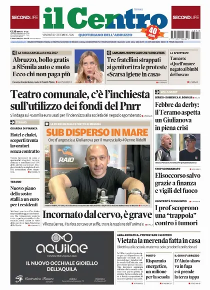 Prima pagina Il Centro | Teramo