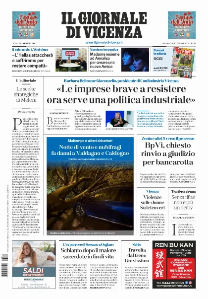 Prima pagina Il Giornale di Vicenza