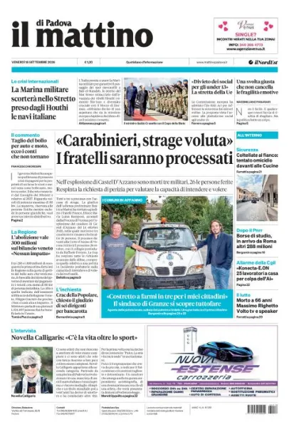 Prima pagina Il Mattino di Padova | Padova