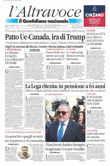 Prima pagina Il Quotidiano del Sud | L'Altravoce