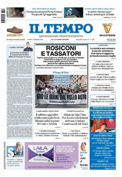 Prima pagina Il Tempo