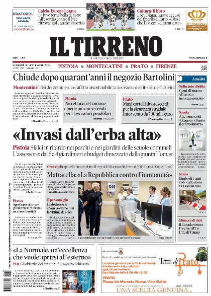 Prima pagina Il Tirreno