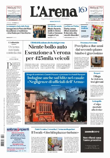 Prima pagina L'Arena
