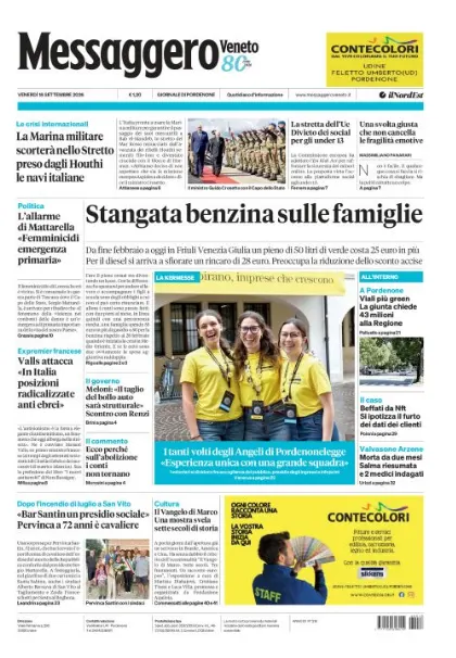 Prima pagina Messaggero Veneto | Pordenone