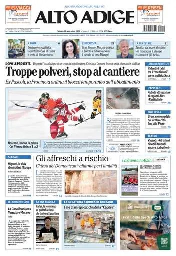 Prima pagina Alto Adige