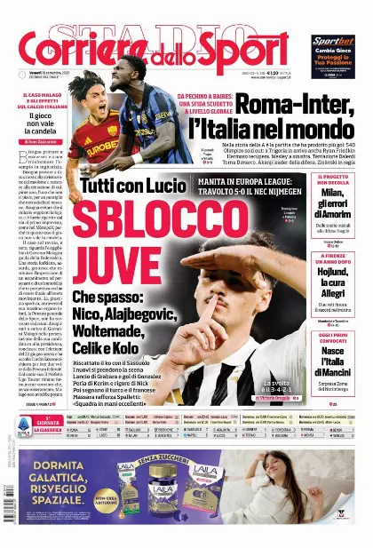 Prima pagina Corriere dello Sport - Stadio