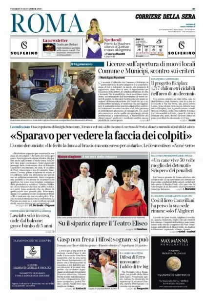 Prima pagina Corriere della Sera | Roma