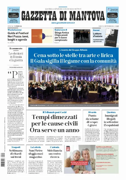 Prima pagina Gazzetta di Mantova