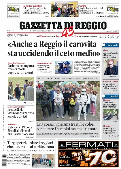 Prima pagina Gazzetta di Reggio