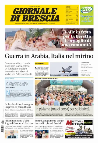 Prima pagina Giornale di Brescia