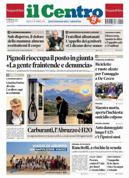 Prima pagina Il Centro | Pescara