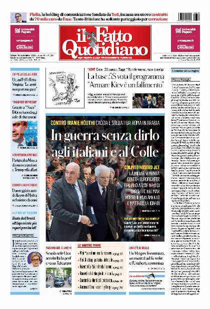 Prima pagina Il Fatto Quotidiano