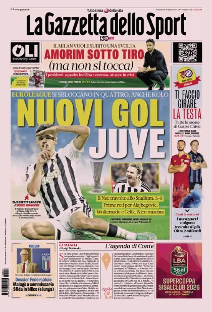 Prima pagina La Gazzetta dello Sport