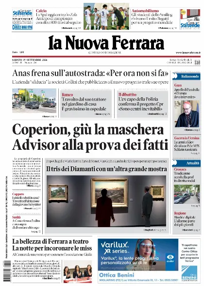 Prima pagina La Nuova Ferrara