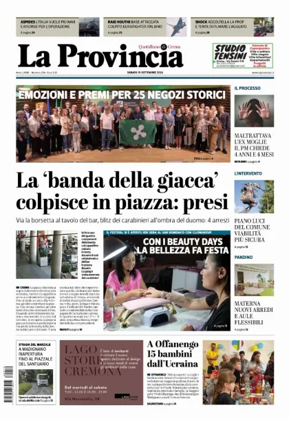 Prima pagina La Provincia | Crema