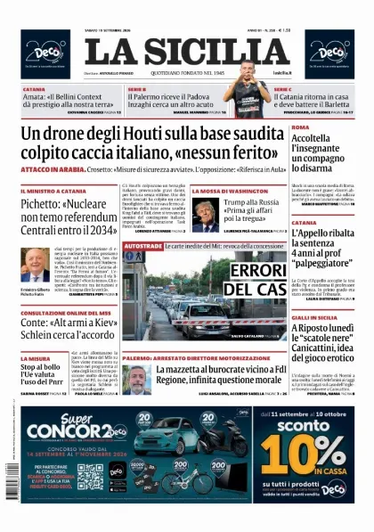 Prima pagina La Sicilia