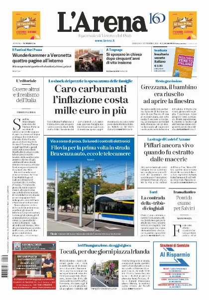 Prima pagina L'Arena
