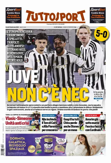 Prima pagina Tuttosport