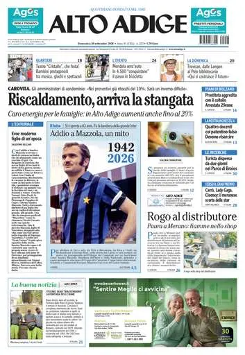 Prima pagina Alto Adige