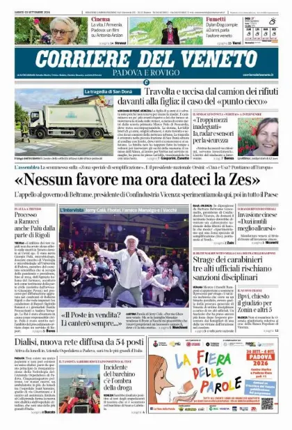 Prima pagina Corriere del Veneto | Padova e Rovigo