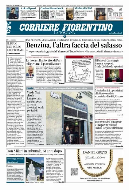 Prima pagina Corriere Fiorentino