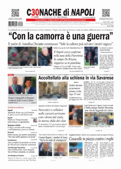 Prima pagina Cronache di Napoli