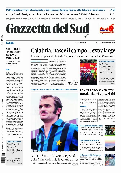 Prima pagina Gazzetta del Sud | Reggio Calabria