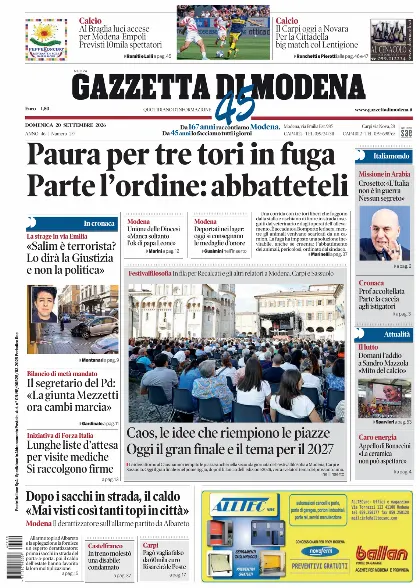 Prima pagina Gazzetta di Modena