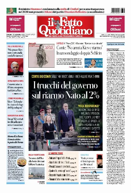 Prima pagina Il Fatto Quotidiano