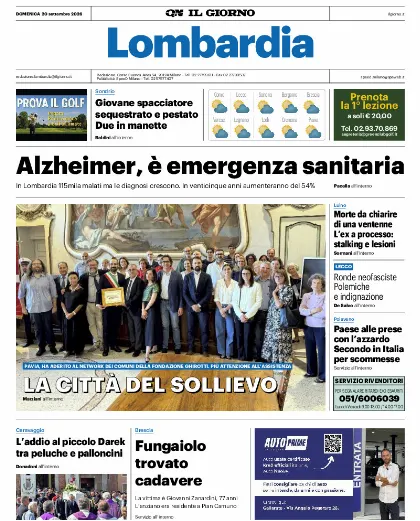 Prima pagina Il Giorno