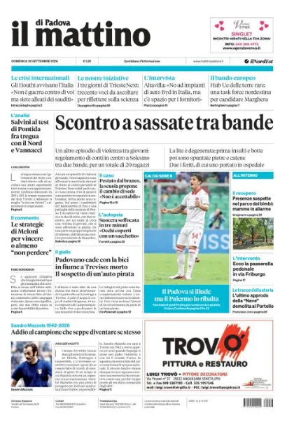 Prima pagina Il Mattino di Padova | Padova