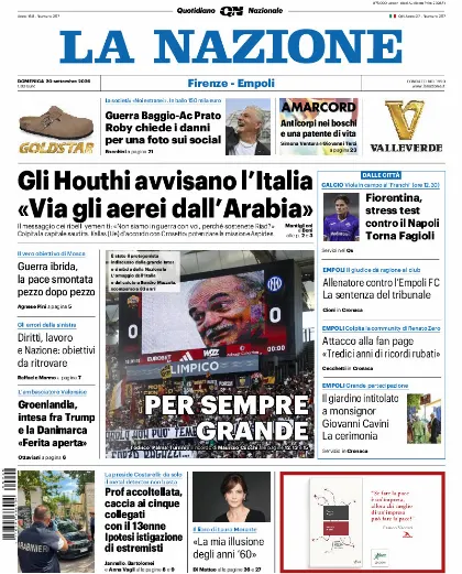 Prima pagina La Nazione