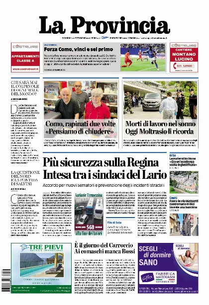 Prima pagina La Provincia