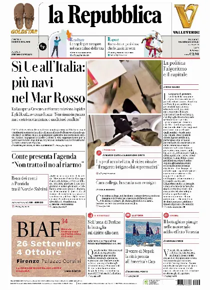 Prima pagina la Repubblica
