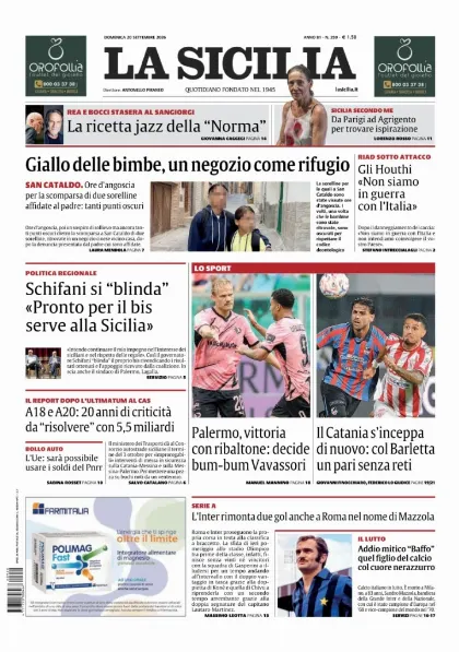 Prima pagina La Sicilia