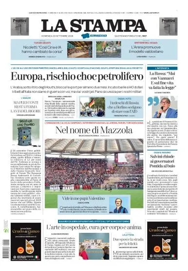 Prima pagina La Stampa | Aosta