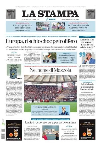 Prima pagina La Stampa | Vercelli