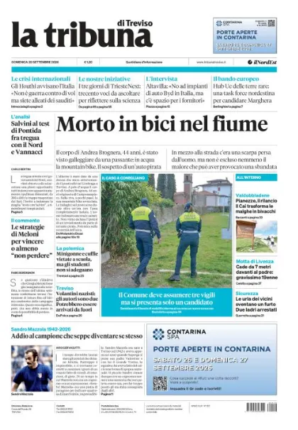 Prima pagina La Tribuna di Treviso | Treviso