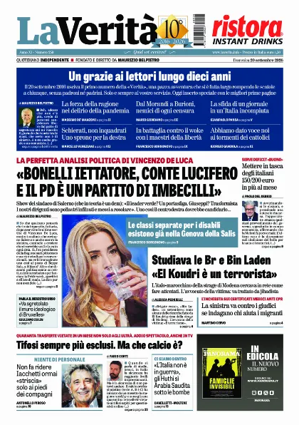Prima pagina La Verita