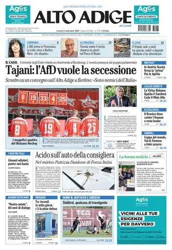 Prima pagina Alto Adige