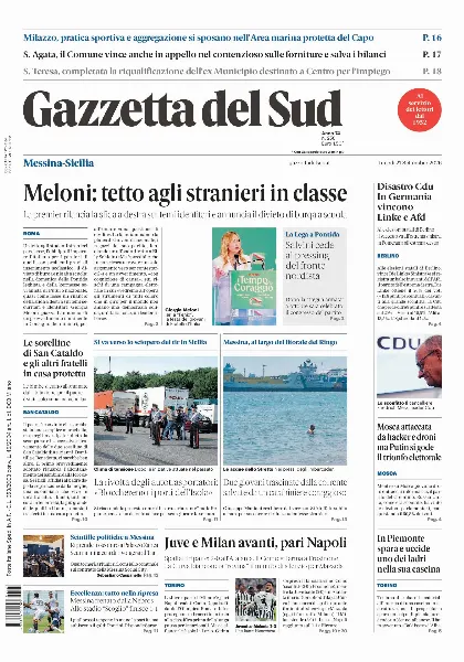 Prima pagina Gazzetta del Sud