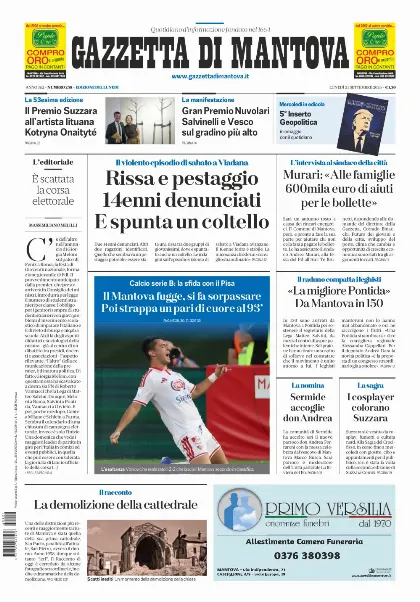 Prima pagina Gazzetta di Mantova