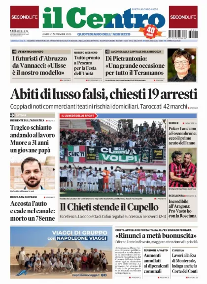 Prima pagina Il Centro | Chieti