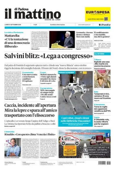 Prima pagina Il Mattino di Padova | Padova