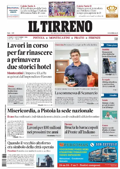 Prima pagina Il Tirreno